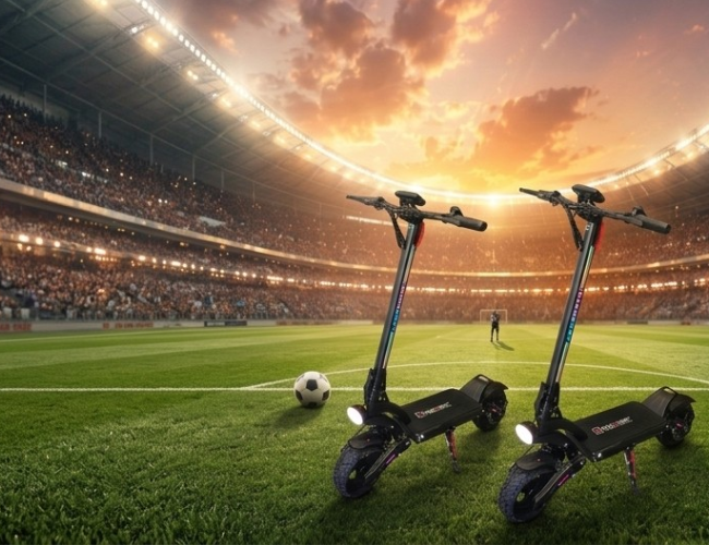 Démonstration du système de pliage rapide d'une trottinette électrique légère en aluminium aéronautique
