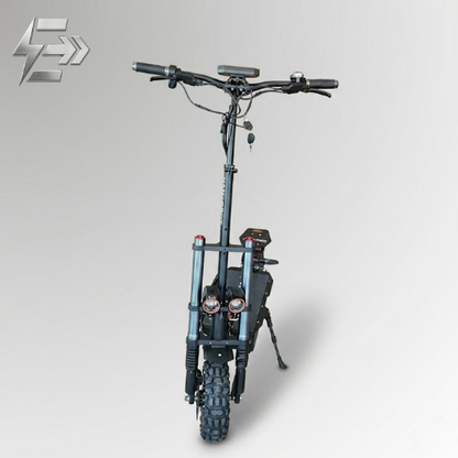 Trottinette électrique puissante à double moteur avec suspension hydraulique avant et gros pneus tout-terrain