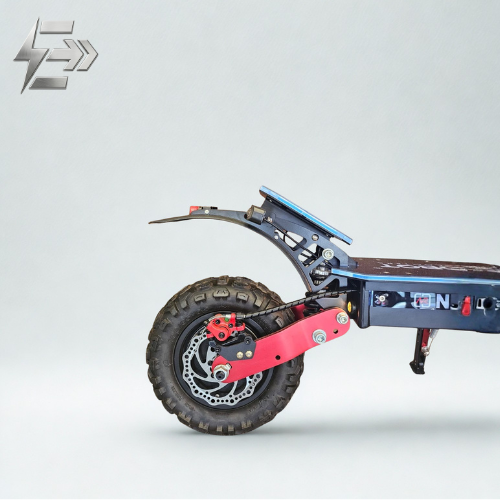 Trottinette électrique Nanrobot D4 mono moteur noire avec pneus tout-terrain épais et éclairage LED de face.